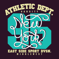 Naklejka premium Sport wear typography emblem, t-shirt stamp graphics