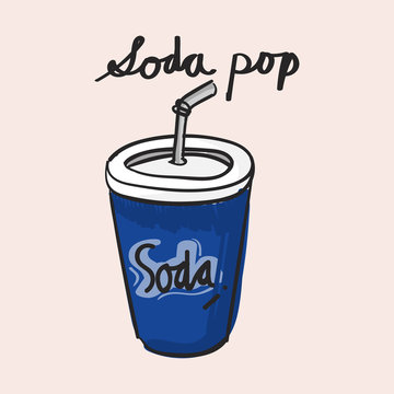 Illustration drawing style of soda drink