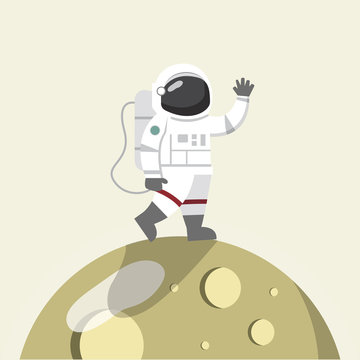illustration of Astronaut on the moon