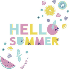 Hello Summer vector card.