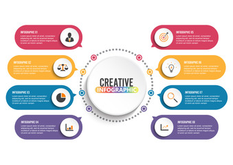 Business data visualization. Process chart. Abstract elements of graph, diagram with steps, options, parts or processes. Vector business template for presentation. Creative concept for infographic.