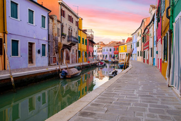 Venice landmark, Colorful Houses in Burano island