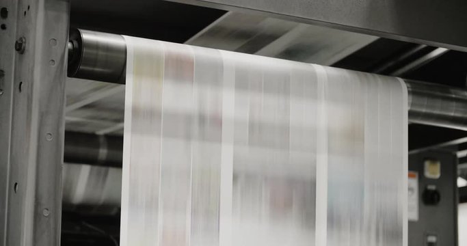 Tomorrow's newspapers are printed on a high speed printing press.