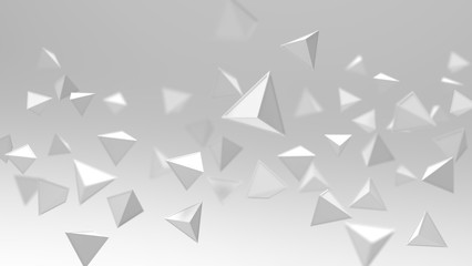3d rendering of triangle geometric shapes , abstract high key and selected focus background .