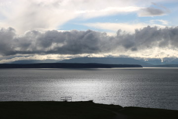 Sun setting over the ocean