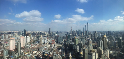Shanghai skyline panorama - Dec 25, 2014