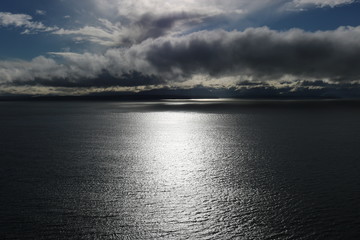 Sun setting over the ocean