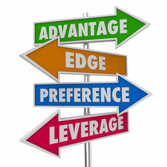 Advantage Edge Preference Sign Arrow Words 3d Illustration