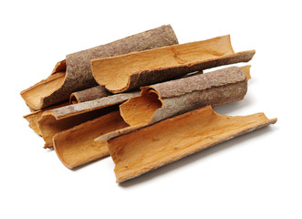 Cinnamon sticks isolated on white background