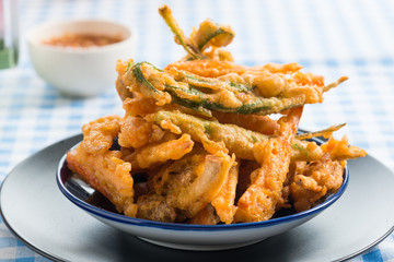 Vegetable fritters with cabbage and carrots