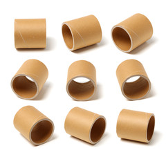 toilet paper roll core isolated on white 