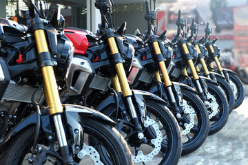 many motorcycle at the Showroom for sale