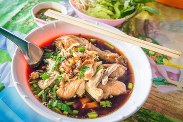 Chinese noodles chicken in Thai when we call 