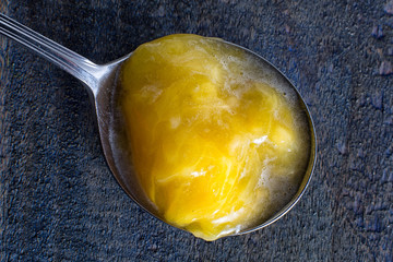 araza exotic fruit pulp from the Amazon area in spoon