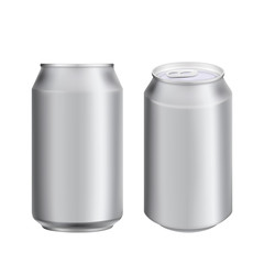 Aluminium can drink soad or beer package template. Realistic 3d mockup. Ready for design. Vector illustration.
