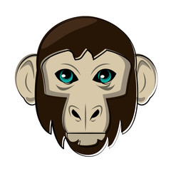 Monkey Wild animal head vector illustration graphic design