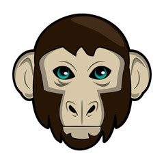 Monkey Wild animal head vector illustration graphic design