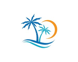 Fototapeta na wymiar Palm tree logo template