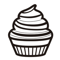 Birthday cupcake icon