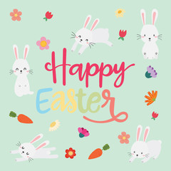 Cute rabbit.Happy easter vector