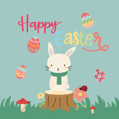Cute rabbit.Happy easter vector