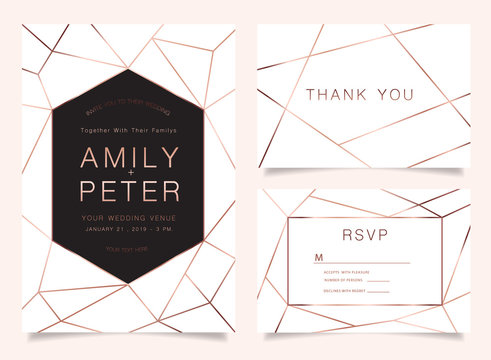 Wedding cards with minimal  texture and gold. Minimal design for cover, banner, invitation, card Branding and identity Vector illustration.