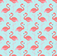 Naklejka premium seamless flamingo bird pattern