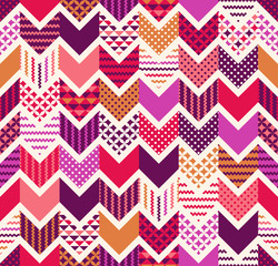 seamless colorful arrow chevron geometric patchwork pattern