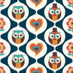 seamless cute birds cartoon wallpaper background