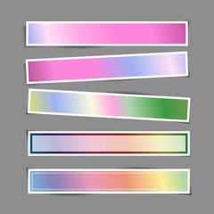 Bright banner paper stickers with shadows