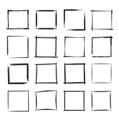 black grunge rectangle frame, border set