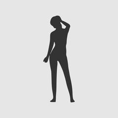 Sexy young woman silhouette . Fashion mannequin. Female figure posing.