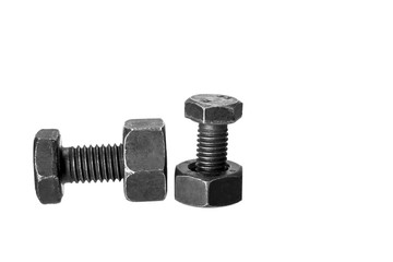 bolt and nut isolated on white background