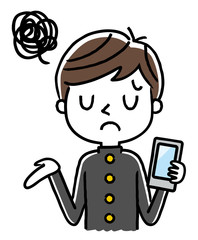 男子学生：スマートフォン