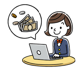 女子学生：パソコンとお金