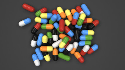 Pile of colorful medicine capsules