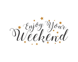 enjoy weekend typography typeface typeset logotype alphabet image vector icon 3