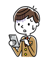 男子学生：スマートフォン