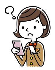 女子学生：スマートフォン