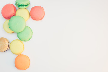 Assorted sweet pastel color macaroons