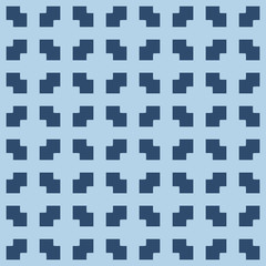 Obraz premium Geometric pattern in repeat. Fabric print. Seamless background, mosaic ornament, ethnic style Two color
