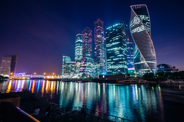 Fototapeta na wymiar Nice view of the night Moscow
