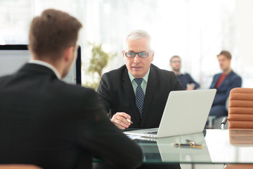 Fototapeta premium project Manager conducts an interview with a new employee