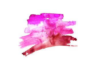 Watercolor Pink background. Watercolor abstract spot, splash of paint, blot, divorce, color. Vintage pattern for different design and decoration. Pink, red paint color. Bright stylish design.