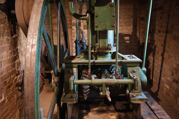 Fototapeta na wymiar Interior of old water mill .