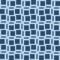 Geometric pattern in repeat. Fabric print. Seamless background, mosaic ornament, ethnic style Two color