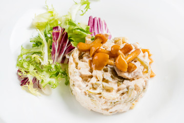 salad with mushrooms