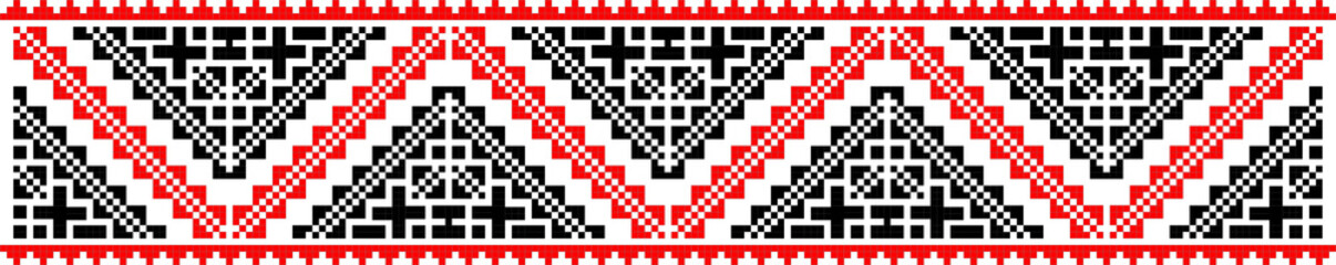 Traditional Romanian folk art knitted embroidery pattern