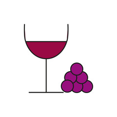 Stylish Wine Glass Thin Line Icon Illustration