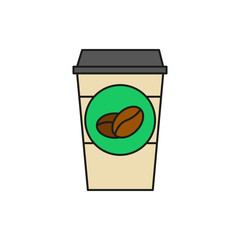 Take Away Cup Coffee Thin Line Icon Illustration